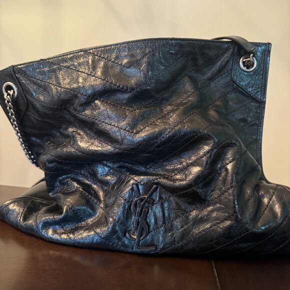 Saint Laurent Niki Black Leather Shoulder Bag | YSL Bag | Designer - Picture 2 of 7